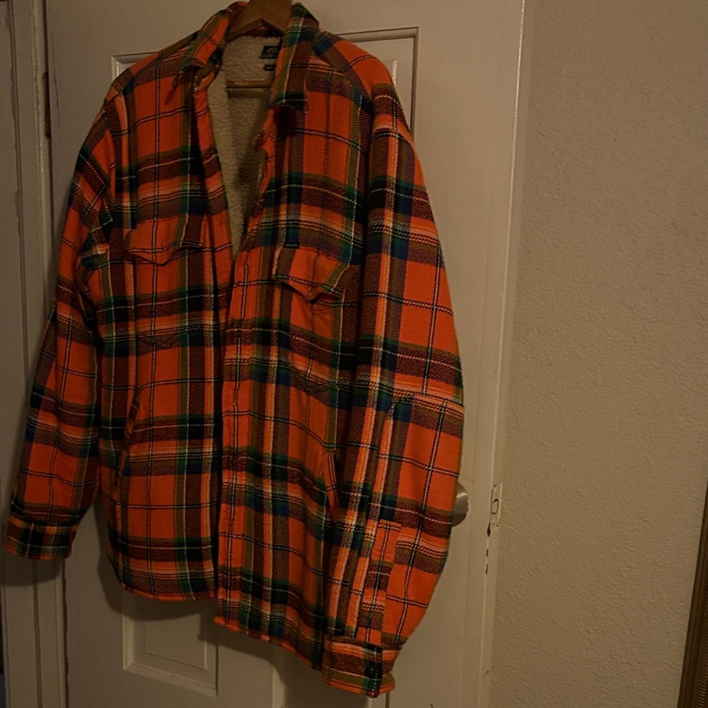 Polo by Ralph Lauren Orange Plaid Shirt Jacket